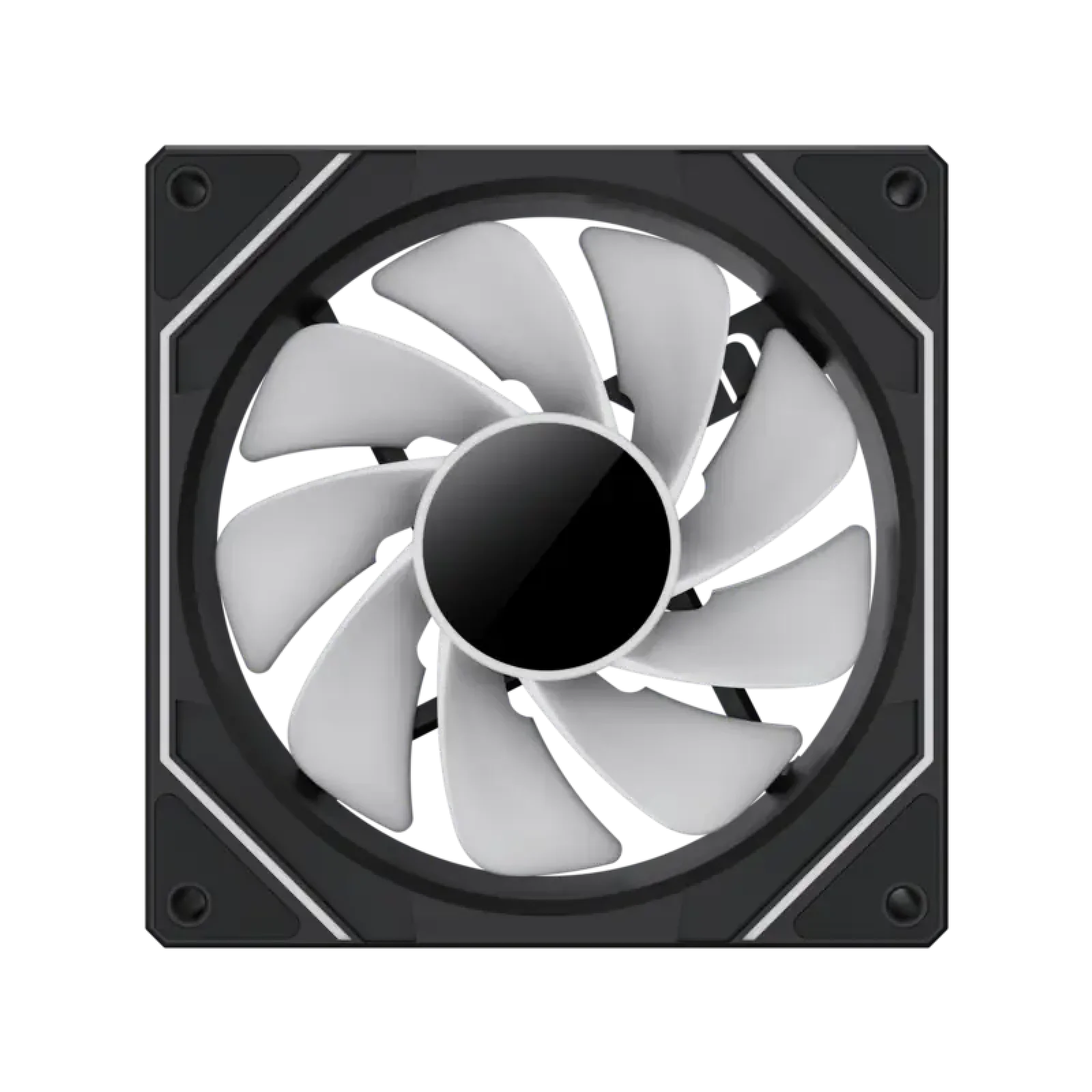 Кулер для корпусу GAMEMAX 120 мм, 4pin(M/F)/3pin(M/F), ARGB, PWM, чорна рамка, реверсивний FN12A-S8I-R UA
