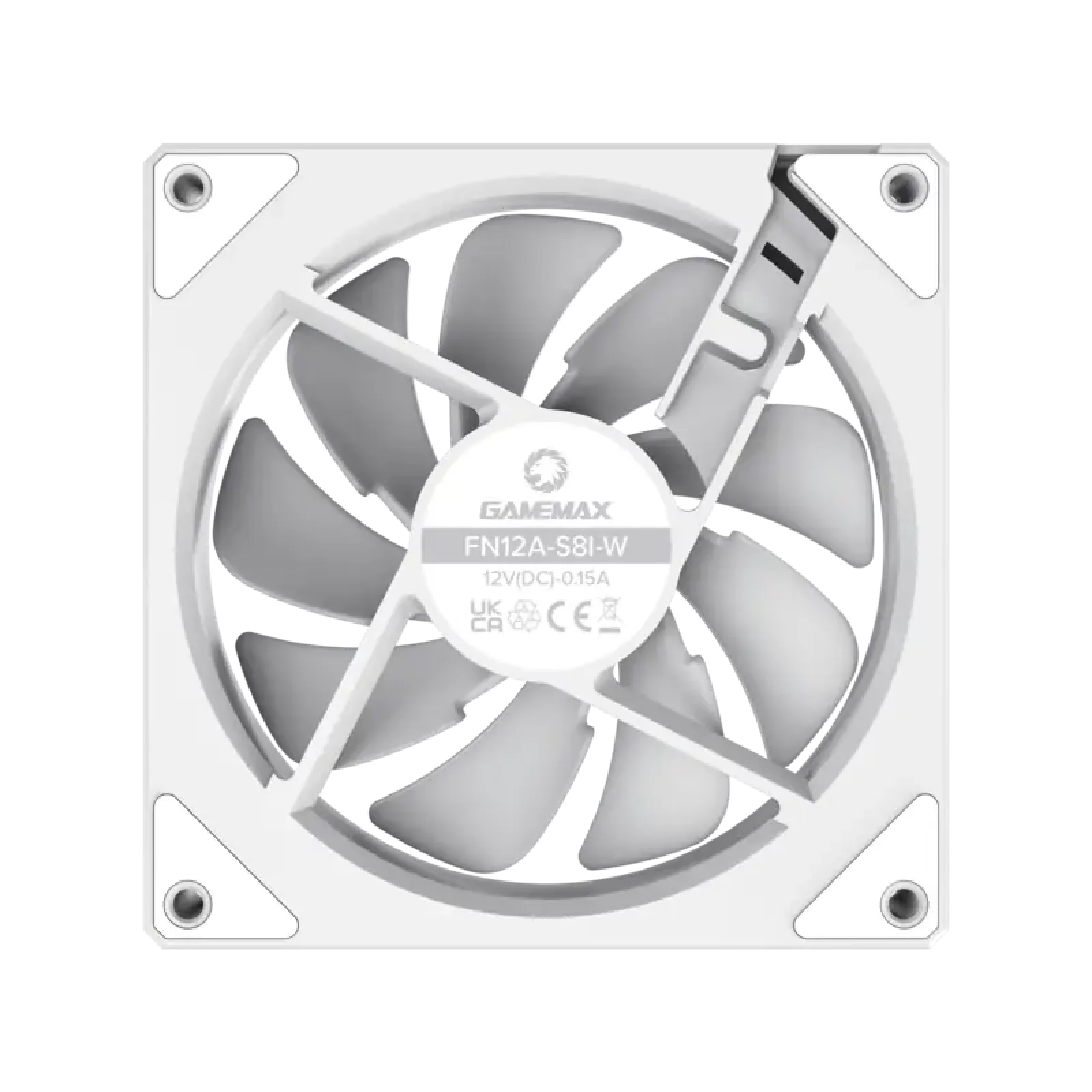 Кулер для корпусу GAMEMAX 120 мм, 4pin(M/F)/3pin(M/F), ARGB, PWM, білий FN12A-S8I-W UA