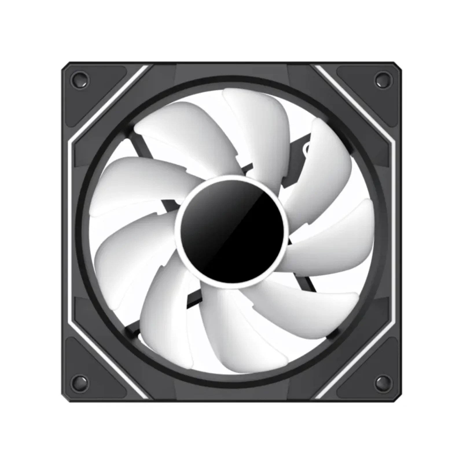 Кулер для корпуса GAMEMAX 120 мм, 4pin(M/F)/3pin(M/F), ARGB, PWM, чорна рамка FN12A-S8I UA