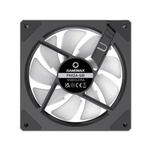 Кулер для корпуса GAMEMAX 120 мм, 4pin(M/F)/3pin(M/F), ARGB, PWM, чорна рамка FN12A-S8I UA