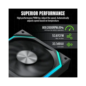 Кулер для корпусу GAMEMAX 120 мм, 4pin(M/F)/3pin(M/F), ARGB, PWM, чорний FN12A-N2 UA