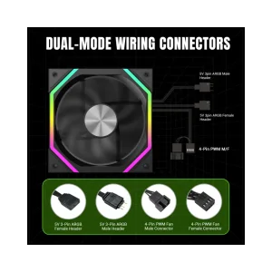 Кулер для корпусу GAMEMAX 120 мм, 4pin(M/F)/3pin(M/F), ARGB, PWM, чорний FN12A-N2 UA