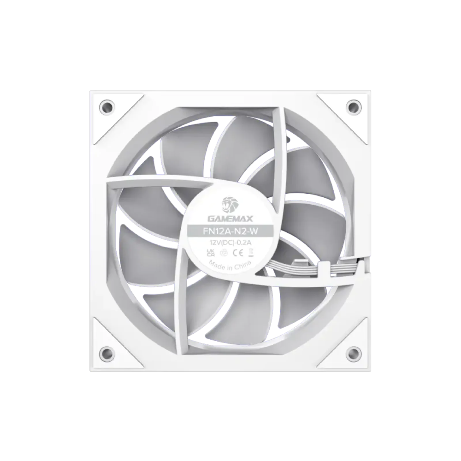 Кулер для корпуса GAMEMAX 120 мм, 4pin(M/F)/3pin(M/F), ARGB, PWM, білий FN12A-N2-W UA