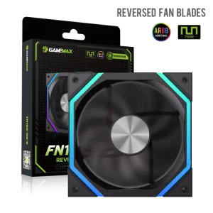Кулер для корпусу GAMEMAX 120 мм, 4pin(M/F)/3pin(M/F), ARGB, PWM, чорний, реверсивний FN12A-N2-R UA