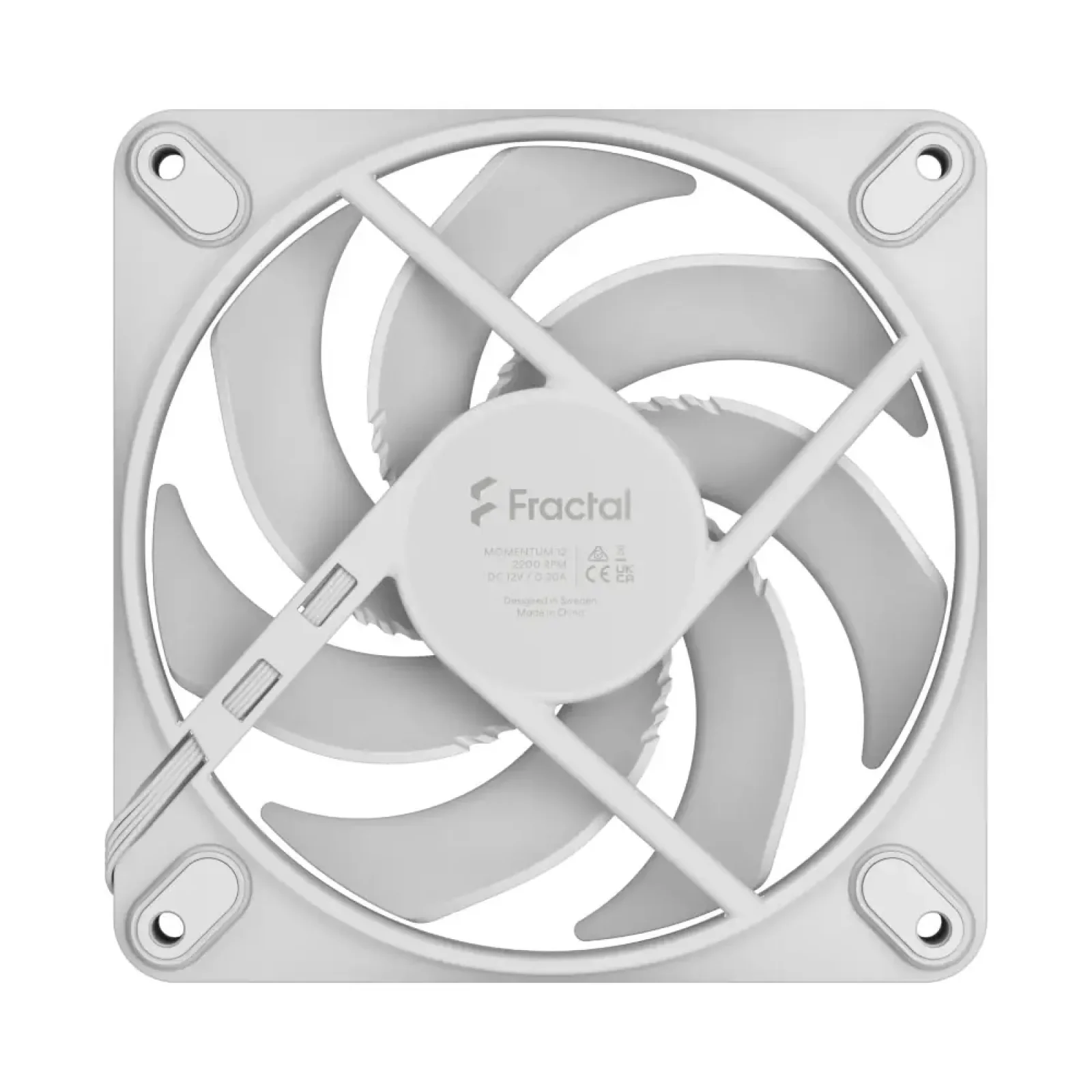 Вентилятор для корпуса FRACTAL DESIGN 120 мм, білий, PWM, Zero-RPM capability, Momentum 12 White (FD-F-MO1-1202) UA