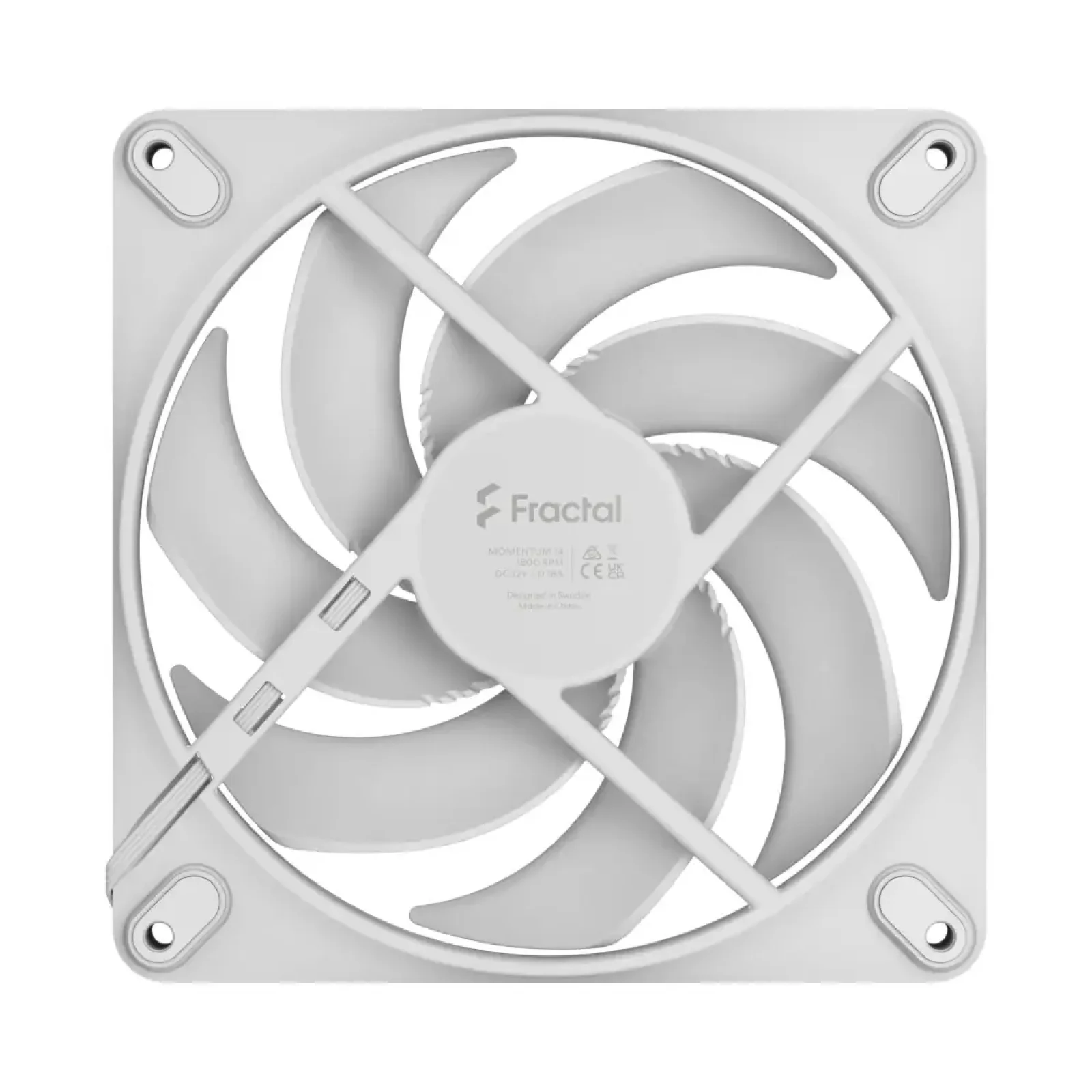 Вентилятор для корпуса FRACTAL DESIGN 140 мм, білий, PWM, Zero-RPM capability, Momentum 14 White (FD-F-MO1-1402) UA