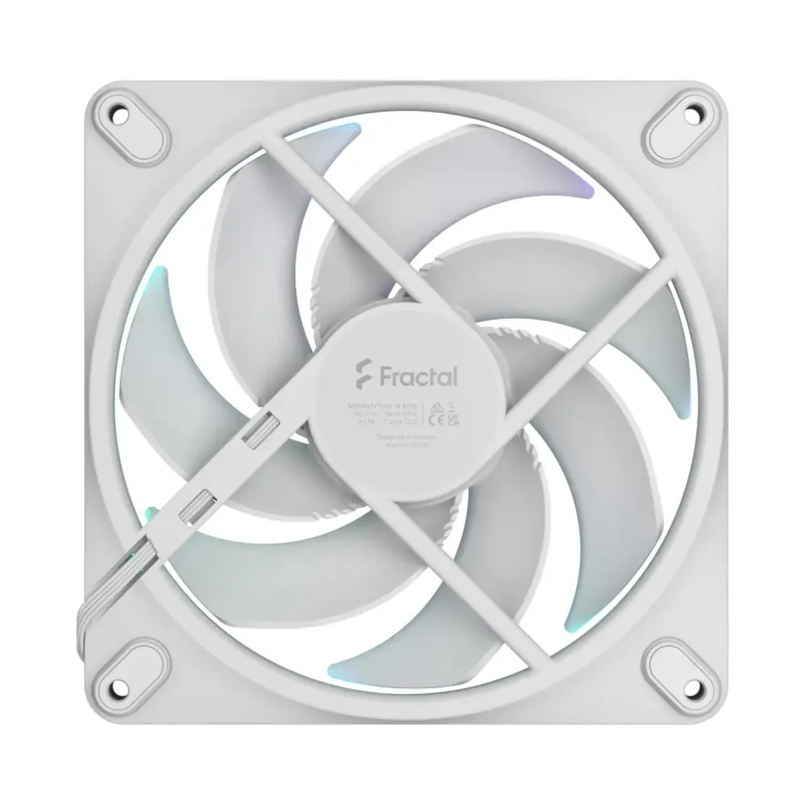 Вентилятор для корпуса FRACTAL DESIGN 140 мм, білий, ARGB PWM, Zero-RPM capability, Momentum 14 RGB White (FD-F-MR1-1402) UA