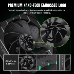 Кулер для корпуса GAMEMAX 120мм 3pin AURA (M/F)&4pin PWM Air Flow66.89 CFM Static Air Pressure2.62mm - H2ON Tornado T12 ARGB-R UA