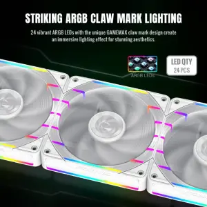 Кулер для корпуса GameMax Tornado T12 ARGB-W UA