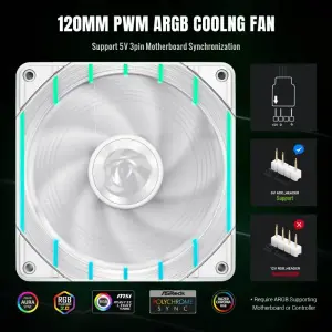 Кулер для корпуса GameMax Tornado T12 ARGB-W UA