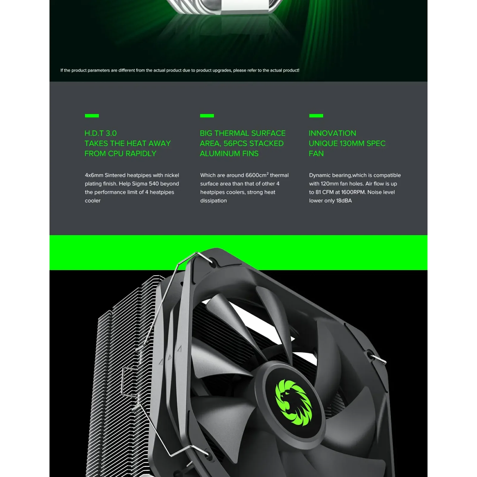 Процесорний кулер GAMEMAX Intel/AMD,TDP 200W,Intel LGA: 20XX/115X/1200/1700;AMD:AM2+/AM3/AM4/AM5 Sigma 540 UA