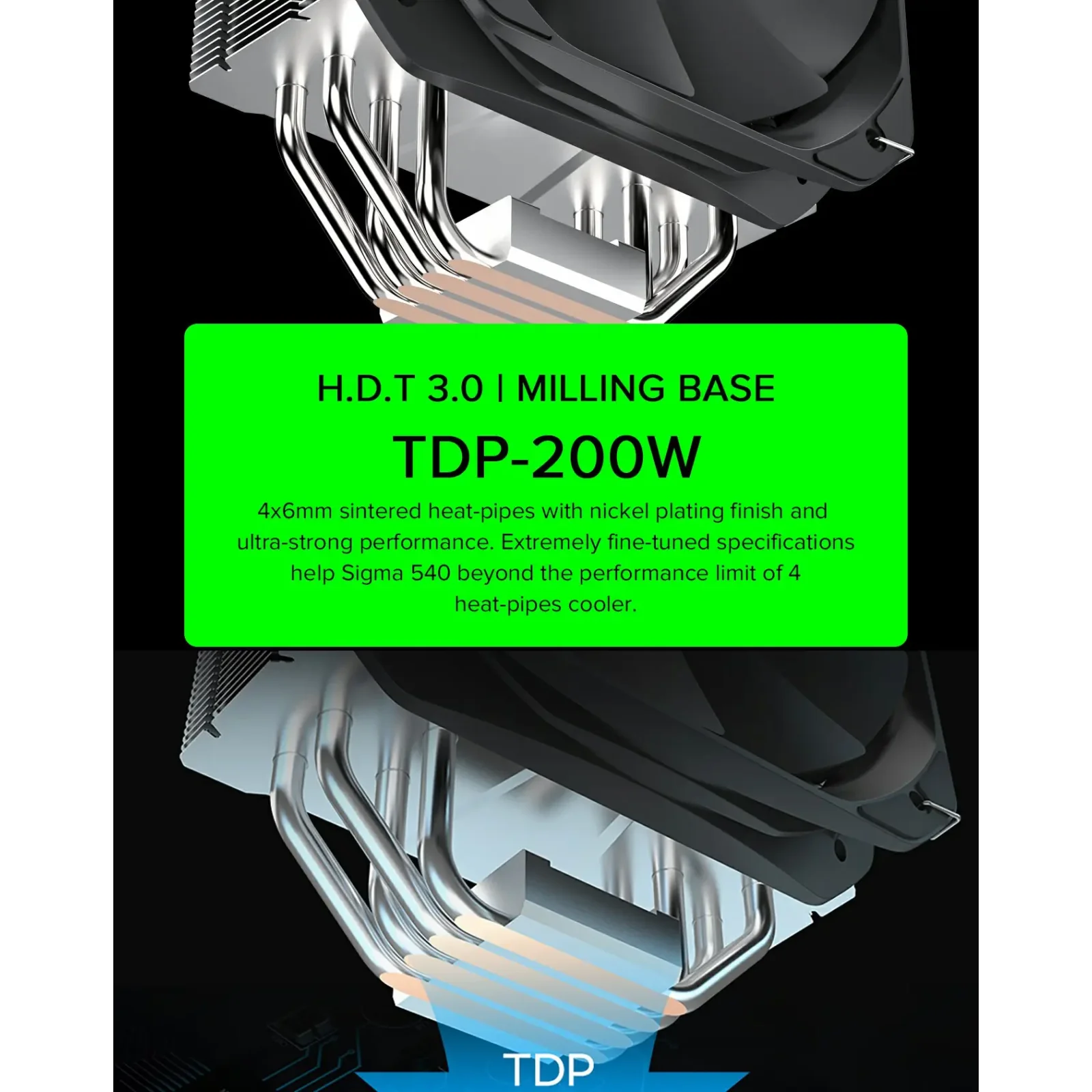 Процесорний кулер GAMEMAX Intel/AMD,TDP 200W,Intel LGA: 20XX/115X/1200/1700;AMD:AM2+/AM3/AM4/AM5 Sigma 540 UA