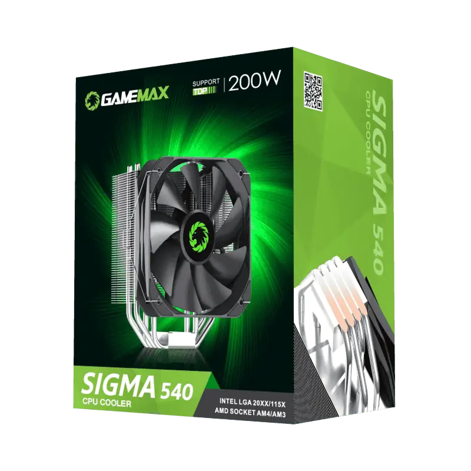 Процесорний кулер GAMEMAX Intel/AMD,TDP 200W,Intel LGA: 20XX/115X/1200/1700;AMD:AM2+/AM3/AM4/AM5 Sigma 540 UA