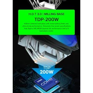 Процесорний кулер GAMEMAX Intel/AMD,TDP 200W,Intel LGA: 20XX/115X/1200/1700;AMD:AM2+/AM3/AM4/AM5 Sigma 540 ARGB UA