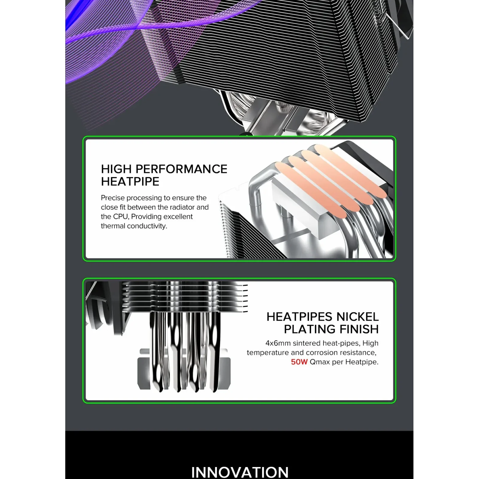 Процесорний кулер GAMEMAX Intel/AMD,TDP 200W,Intel LGA: 20XX/115X/1200/1700;AMD:AM2+/AM3/AM4/AM5 Sigma 540 ARGB UA