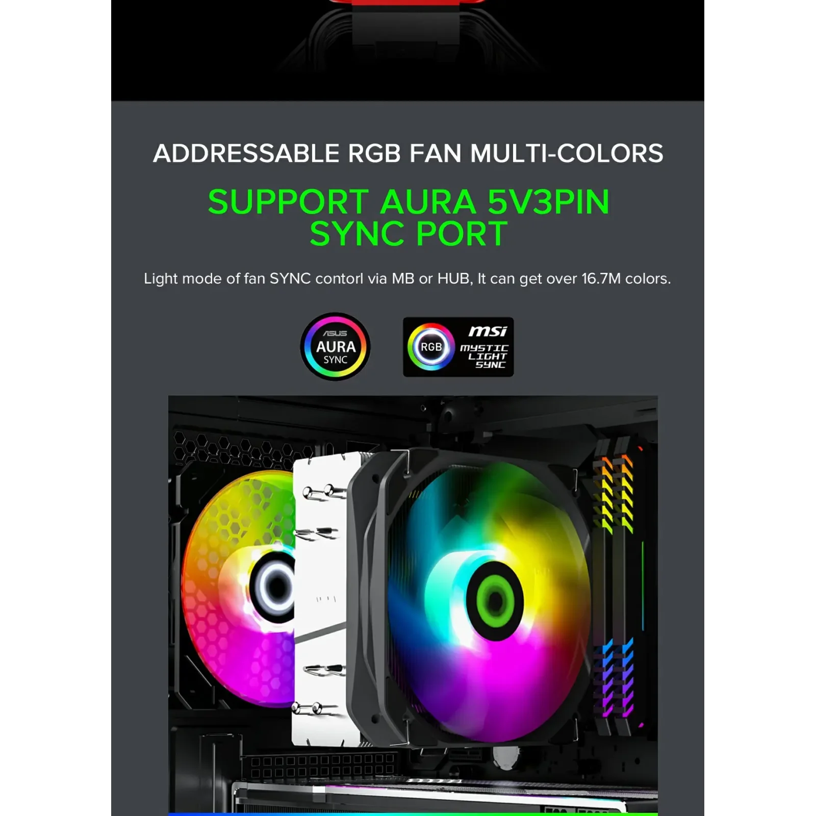 Процесорний кулер GAMEMAX Intel/AMD,TDP 200W,Intel LGA: 20XX/115X/1200/1700;AMD:AM2+/AM3/AM4/AM5 Sigma 540 ARGB UA