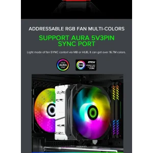 Процесорний кулер GAMEMAX Intel/AMD,TDP 200W,Intel LGA: 20XX/115X/1200/1700;AMD:AM2+/AM3/AM4/AM5 Sigma 540 ARGB UA