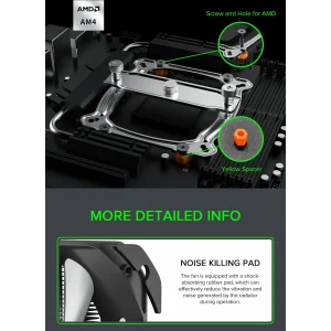 Процесорний кулер GAMEMAX Intel/AMD,TDP 200W,Intel LGA: 20XX/115X/1200/1700;AMD:AM2+/AM3/AM4/AM5 Sigma 540 ARGB UA