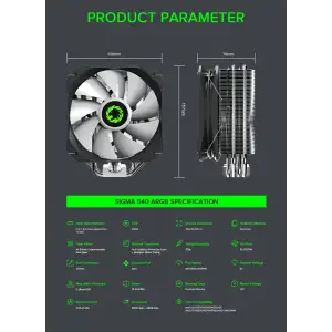 Процессорный кулер GameMax Sigma 540 ARGB UA
