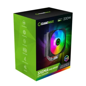 Процесорний кулер GAMEMAX Intel/AMD,TDP 200W,Intel LGA: 20XX/115X/1200/1700;AMD:AM2+/AM3/AM4/AM5 Sigma 540 ARGB UA