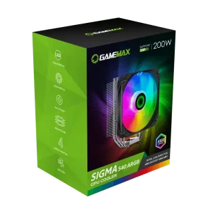 Процесорний кулер GAMEMAX Intel/AMD,TDP 200W,Intel LGA: 20XX/115X/1200/1700;AMD:AM2+/AM3/AM4/AM5 Sigma 540 ARGB UA