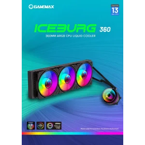 Процесорний кулер GAMEMAX 62.82 CFM, 1.89mmH20, 32dBA, 800 -2000RPM water pump: RPM 2300, NOICE 26.9dBA, Con IceBurg 360 Infinity UA