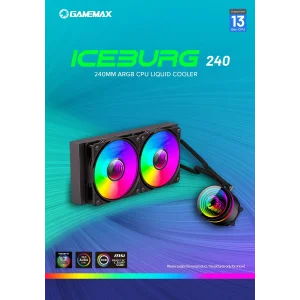 Процессорный кулер GAMEMAX 62.82 CFM, 1.89mmH20, 32dBA, 800 -2000RPM ,water pump: RPM 2300, NOICE 26.9dBA, Con IceBurg 240 Infinity UA