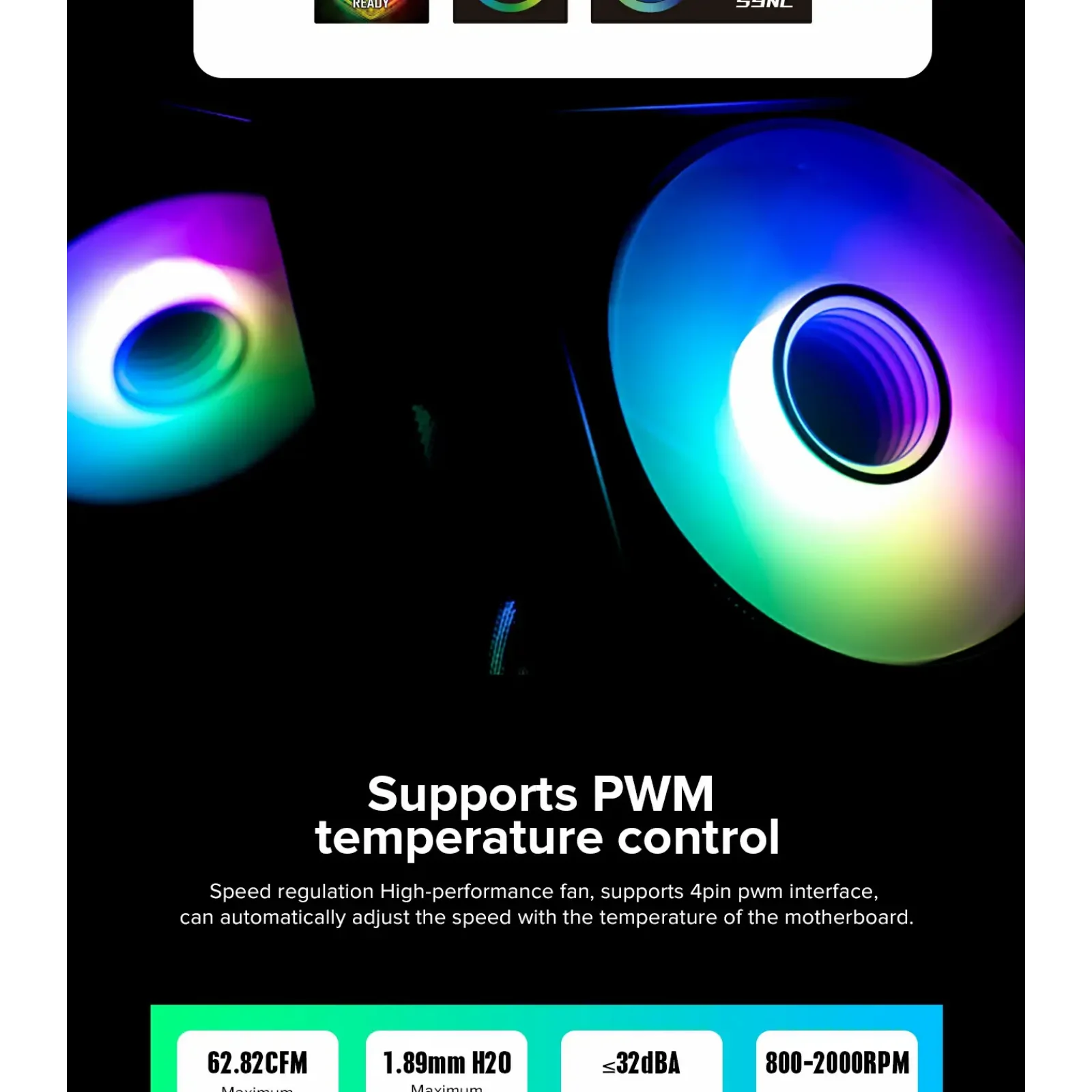 Процессорный кулер GAMEMAX 62.82 CFM, 1.89mmH20, 32dBA, 800 -2000RPM ,water pump: RPM 2300, NOICE 26.9dBA, Con Iceburg 120 Black infinity UA