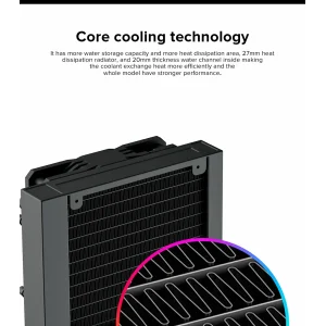 Процессорный кулер GAMEMAX 62.82 CFM, 1.89mmH20, 32dBA, 800 -2000RPM ,water pump: RPM 2300, NOICE 26.9dBA, Con Iceburg 120 Black infinity UA