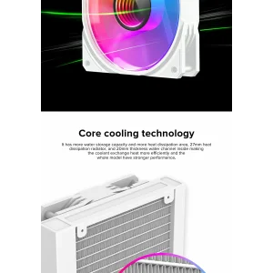 Процессорный кулер GAMEMAX 62.82 CFM, 1.89mmH20, 32dBA, 800 -2000RPM ,water pump: RPM 2300, NOICE 26.9dBA, Con Iceburg 120 White infinity UA