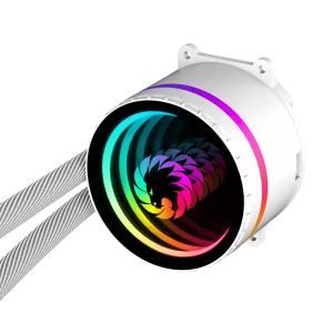 Процессорный кулер GAMEMAX 62.82 CFM, 1.89mmH20, 32dBA, 800 -2000RPM ,water pump: RPM 2300, NOICE 26.9dBA, Con Iceburg 120 White infinity UA