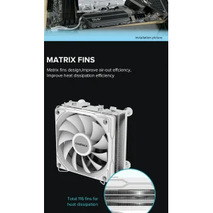 Процесорний кулер GAMEMAX Intel/AMD TDP 150W ,fan speed 10 00~3000RPM (PWM)±10%, air flow 48 CFM (MAX)Intel: Ice Surface Black UA