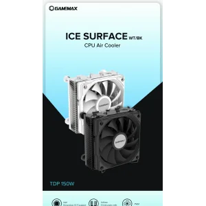 Процесорний кулер GAMEMAX Intel/AMD TDP 150W ,fan speed 10 00~3000RPM (PWM)±10%, air flow 48 CFM (MAX)Intel: Ice Surface Black UA