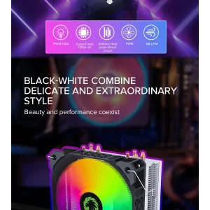 Процесорний кулер GAMEMAX Intel/AMD TDP 190W ,fan speed 80 0~1600RPM (PWM)±10%, air flow 68 CFM (MAX)Intel: L Ice Blade Frgb UA