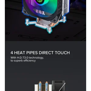 Процесорний кулер GAMEMAX Intel/AMD TDP 190W ,fan speed 80 0~1600RPM (PWM)±10%, air flow 68 CFM (MAX)Intel: L Ice Blade Frgb UA