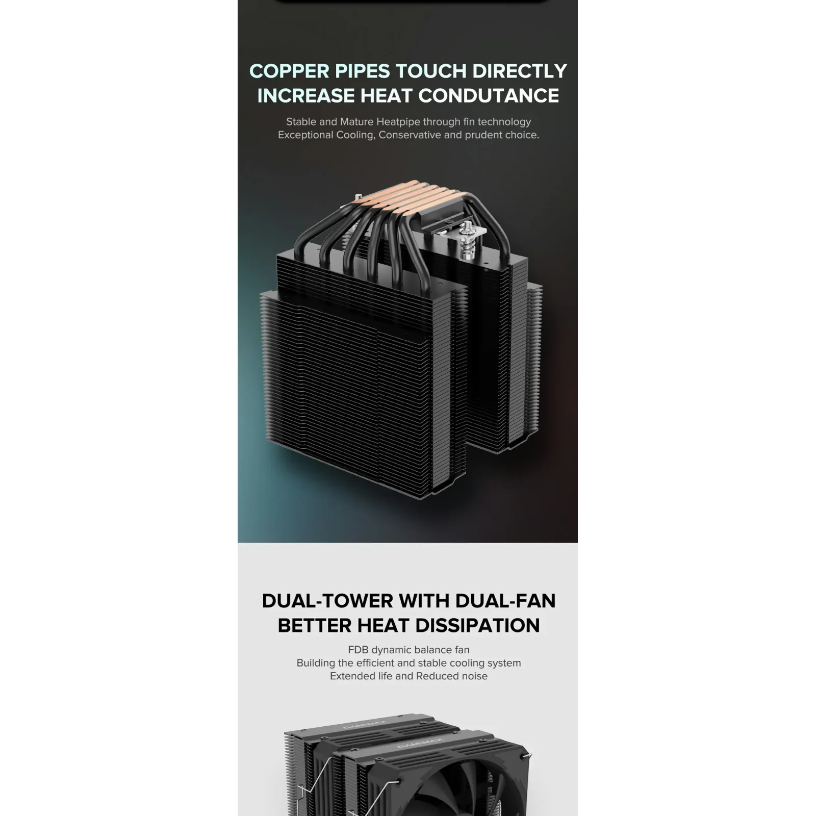 Процесорний кулер GAMEMAX Intel LGA1700/115X/1200 AMD  A M5/AM4 Twin 600 White UA