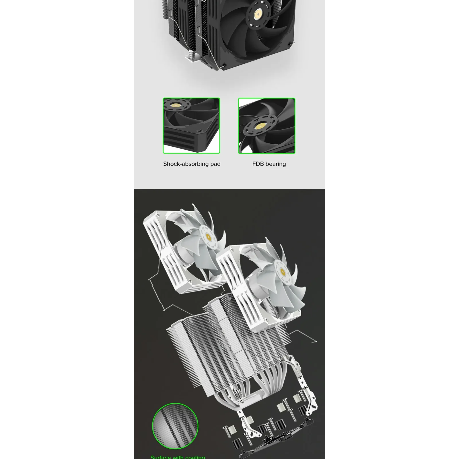 Процесорний кулер GAMEMAX Intel LGA1700/115X/1200 AMD  A M5/AM4 Twin 600 White UA