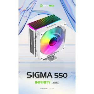 Процесорний кулер GAMEMAX Intel/AMD,TDP 220W,Intel LGA: 1366/115X/1700/1851;AMD:AM4/AM5 Sigma 550 Infinity WH UA