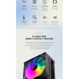 Процессорный кулер GAMEMAX Intel/AMD,TDP 220W,Intel LGA: 1366/115X/1700/1851;AMD:AM4/AM5 Sigma 550 Infinity BK UA