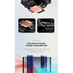 Процессорный кулер GAMEMAX Intel/AMD,TDP 220W,Intel LGA: 1366/115X/1700/1851;AMD:AM4/AM5 Sigma 550 Infinity BK UA