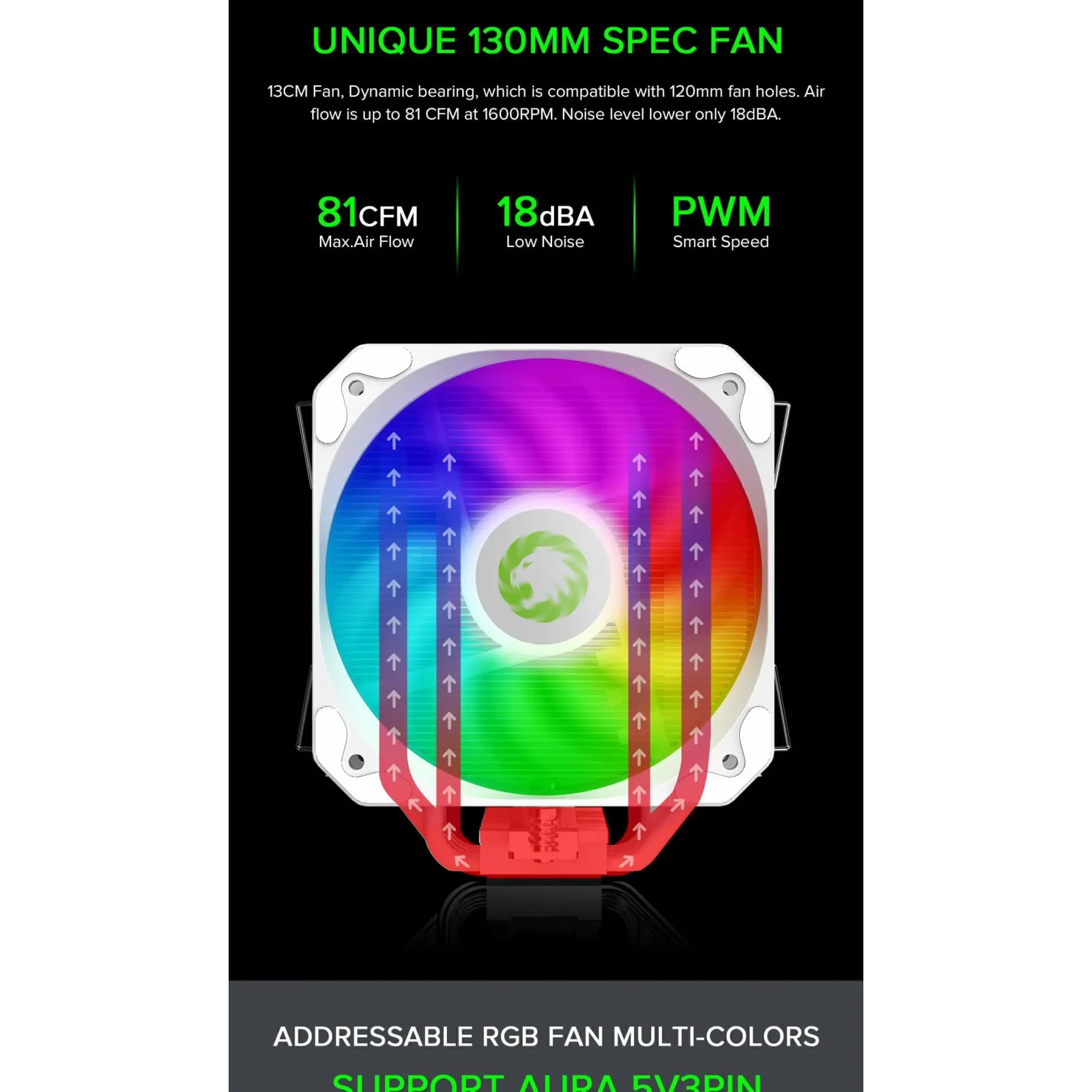 Процесорний кулер GAMEMAX Intel/AMD,TDP 200W,Intel LGA: 20XX/115X/1200/1700;AMD:AM2+/AM3/AM4/AM5 Sigma 540 ARGB WH UA