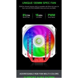 Процесорний кулер GAMEMAX Intel/AMD,TDP 200W,Intel LGA: 20XX/115X/1200/1700;AMD:AM2+/AM3/AM4/AM5 Sigma 540 ARGB WH UA