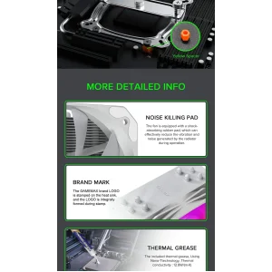 Процесорний кулер GAMEMAX Intel/AMD,TDP 200W,Intel LGA: 20XX/115X/1200/1700;AMD:AM2+/AM3/AM4/AM5 Sigma 540 ARGB WH UA