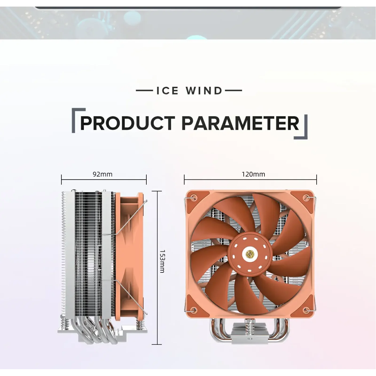 Процесорний кулер GAMEMAX Intel LGA115X/1366/1700 AMD AM4/AM5TDP 200W Ice Wind UA