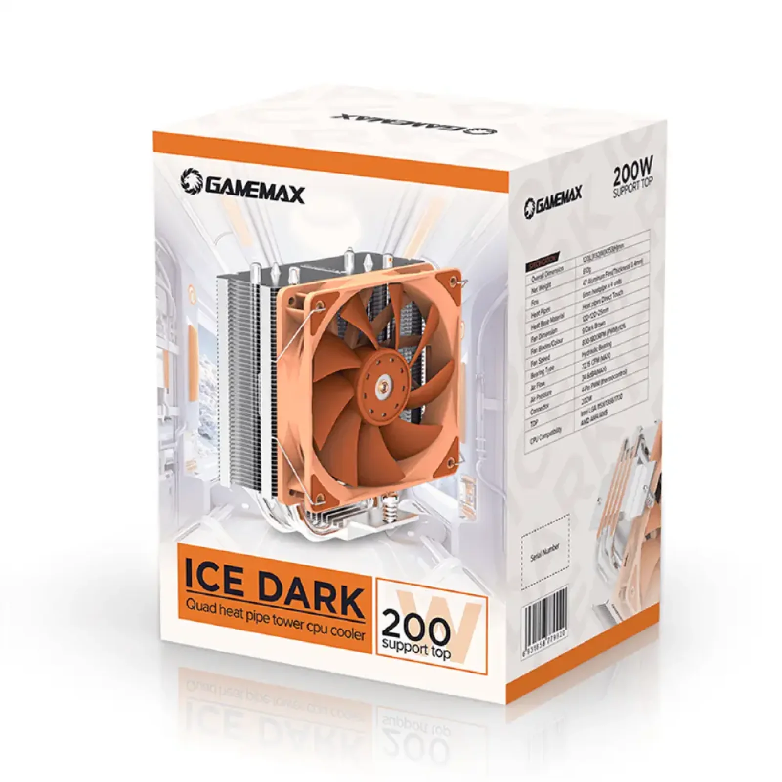 Процесорний кулер GAMEMAX Intel LGA115X/1366/1700 AMD AM4/AM5TDP 200W Ice Wind UA
