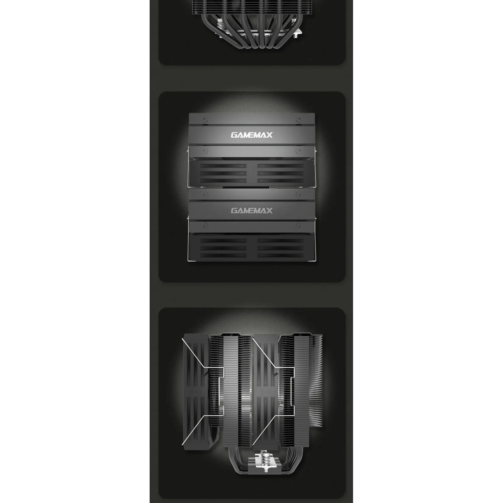 Процесорний кулер GAMEMAX Intel LGA1700/115X/1200 AMD  A M5/AM4TDP 250 Twin 600 Black UA