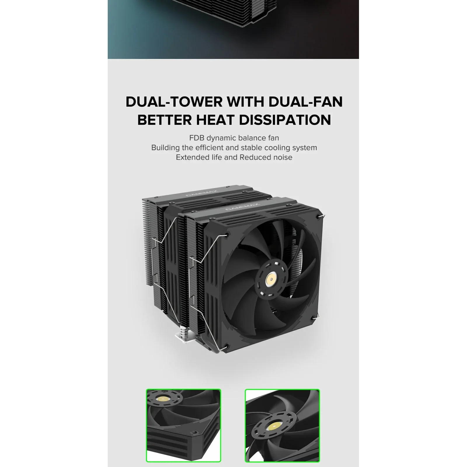 Процесорний кулер GAMEMAX Intel LGA1700/115X/1200 AMD  A M5/AM4TDP 250 Twin 600 Black UA