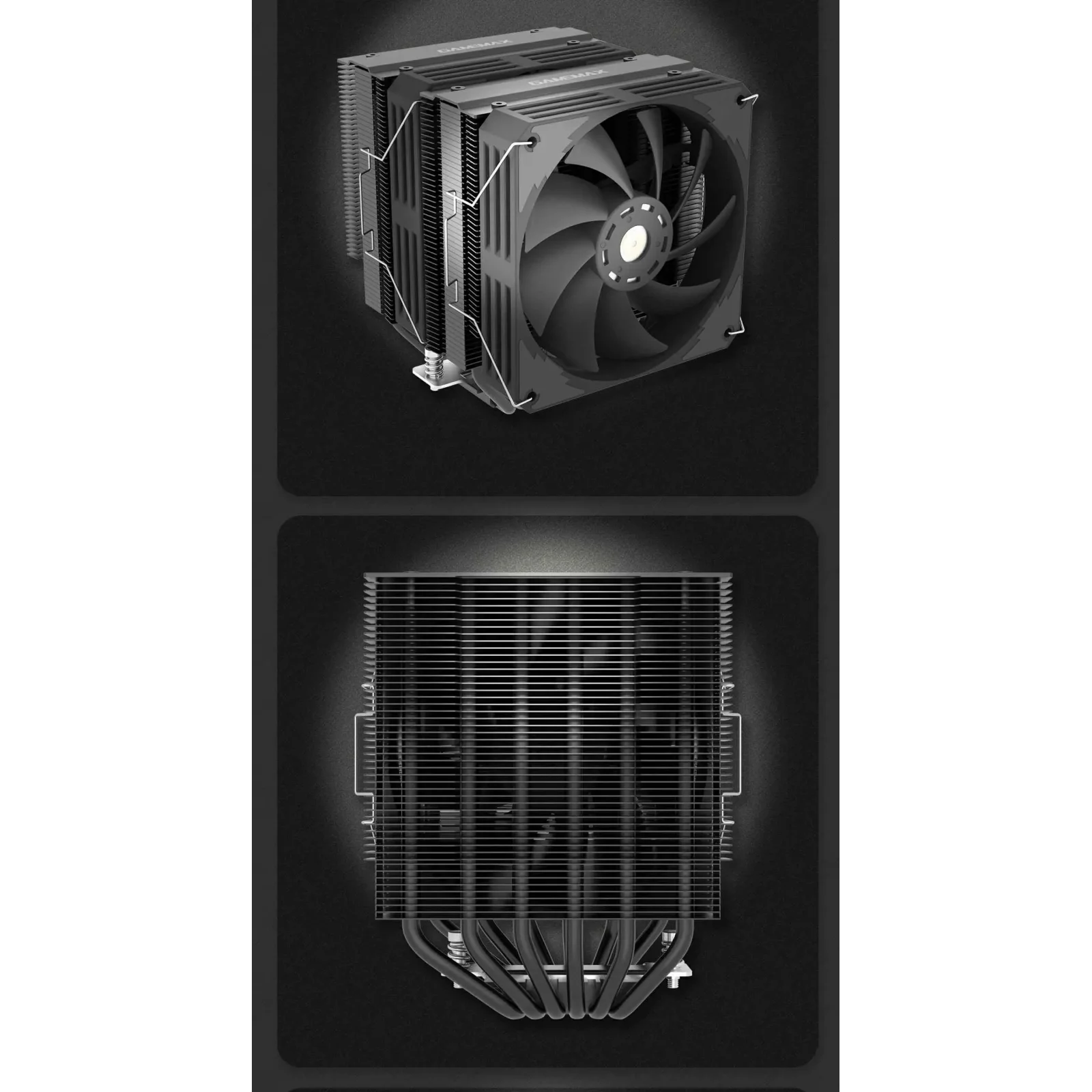 Процесорний кулер GAMEMAX Intel LGA1700/115X/1200 AMD  A M5/AM4TDP 250 Twin 600 Black UA