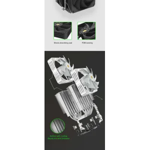 Процесорний кулер GAMEMAX Intel LGA1700/115X/1200 AMD  A M5/AM4TDP 250 Twin 600 Black UA