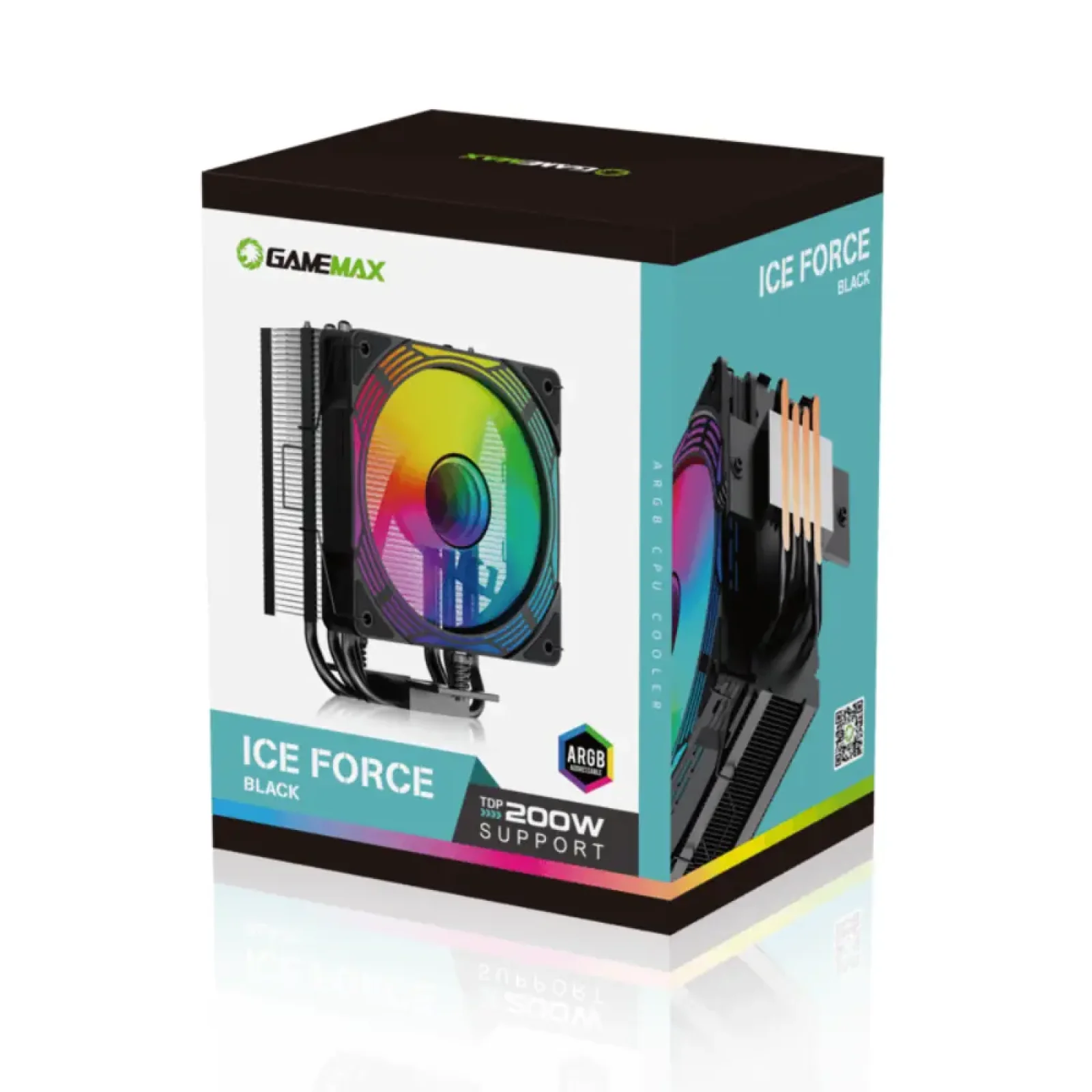 Процесорний кулер GAMEMAX Intel LGA1700/115X/1366 AMD A M5/AM4 TDP 200W Ice Force BK UA